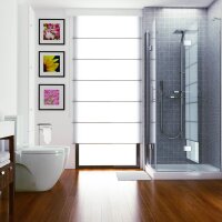 relaxdays WC-Garnitur silber, schwarz Metall, 1 St.