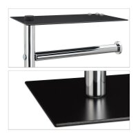 relaxdays WC-Garnitur silber, schwarz Metall, 1 St.