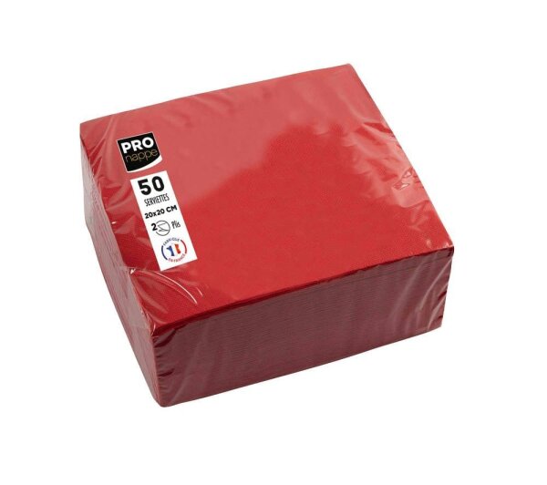 PROnappe Servietten rot 2-lagig 20,0 x 20,0 cm, 50 St.