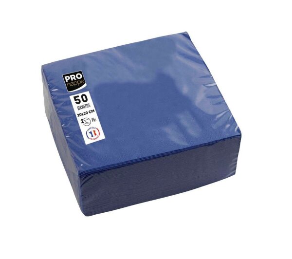 PROnappe Servietten marineblau 2-lagig 20,0 x 20,0 cm, 50 St.