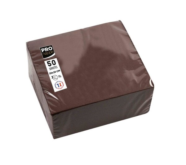 PROnappe Servietten braun 2-lagig 20,0 x 20,0 cm, 50 St.