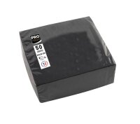PROnappe Servietten schwarz 2-lagig 20,0 x 20,0 cm, 50 St.