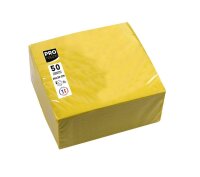 PROnappe Servietten gelb 2-lagig 20,0 x 20,0 cm, 50 St.