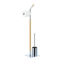 relaxdays WC-Garnitur silber, braun Metall  ( 10024539_0 )