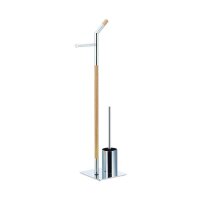 relaxdays WC-Garnitur silber, braun Metall  ( 10024539_0 )