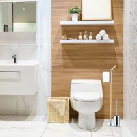 relaxdays WC-Garnitur silber, braun Metall  ( 10024539_0 )