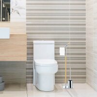relaxdays WC-Garnitur silber, braun Metall  ( 10024539_0 )