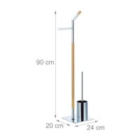 relaxdays WC-Garnitur silber, braun Metall  ( 10024539_0 )