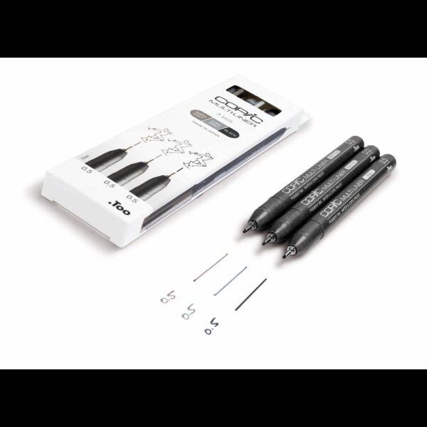 COPIC® Multiliner Fineliner schwarz 0,5 mm, 3 St.
