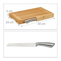 relaxdays Schneidebrett Natur 40,0 x 24,0 cm 2-tlg., 1 Set