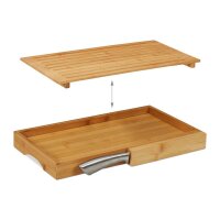 relaxdays Schneidebrett Natur 40,0 x 24,0 cm 2-tlg., 1 Set
