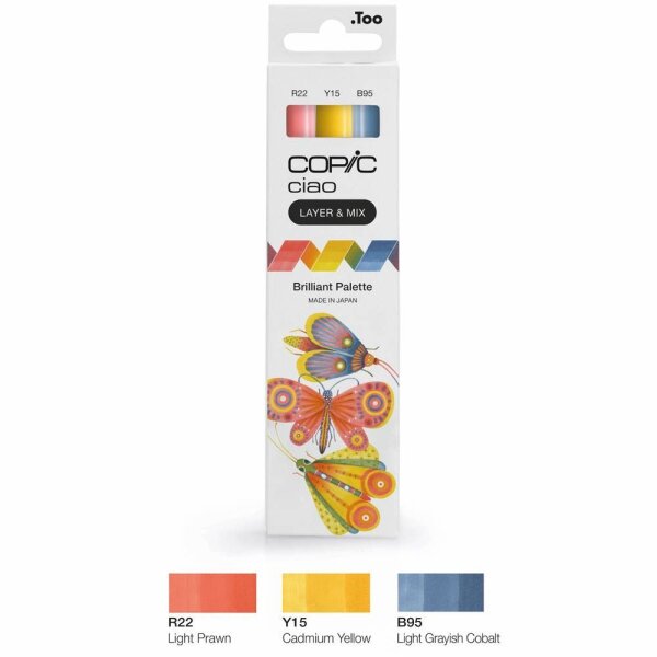COPIC® Ciao Brilliant Palette Layoutmarker-Set farbsortiert 1,0 + 6,0 mm, 3 St.