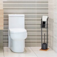 relaxdays WC-Garnitur schwarz, braun Metall, 1 St.