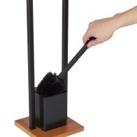relaxdays WC-Garnitur schwarz, braun Metall, 1 St.