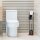 relaxdays WC-Garnitur schwarz, braun Metall, 1 St.