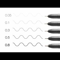 COPIC® Multiliner Fineliner schwarz 0,05 + 0,1 + 0,3 + 0,5 + 0,8 mm, 5 St.