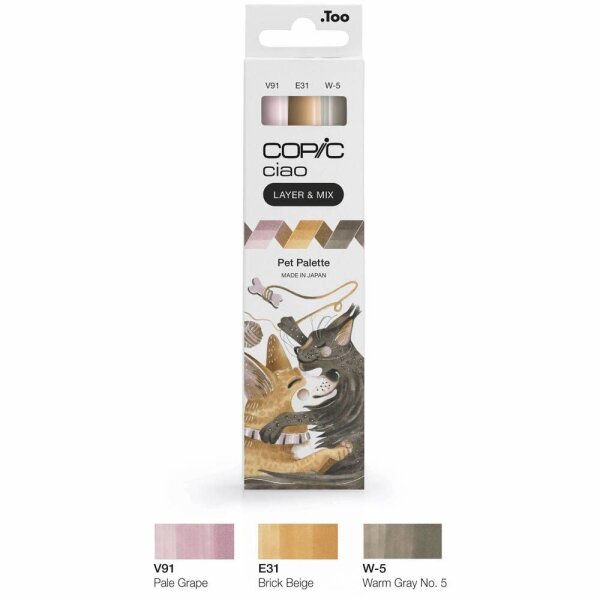 COPIC® Ciao Pet Palette Layoutmarker-Set farbsortiert 1,0 + 6,0 mm, 3 St.
