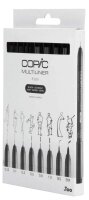 COPIC® Multiliner Fineliner schwarz 0.05 + 0.1 + 0.3 + 0.5 + 0.8 + 1.0 + BS + BM mm, 8 St.