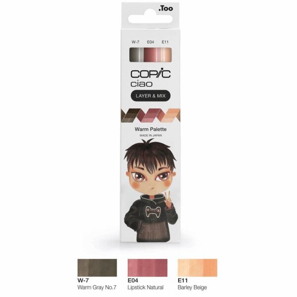 COPIC® Ciao Warm Palette Layoutmarker-Set farbsortiert 1,0 + 6,0 mm, 3 St.