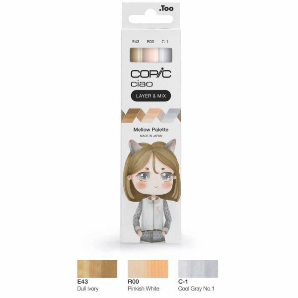 COPIC® Ciao Mellow Palette Layoutmarker-Set farbsortiert 1,0 + 6,0 mm, 3 St.