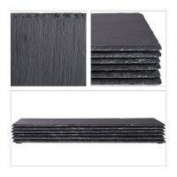 relaxdays Schieferplatten anthrazit 40,0 x 30,0 cm, 6 St.