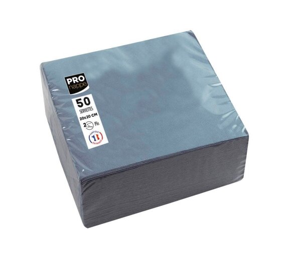 PROnappe Servietten grau 2-lagig 20,0 x 20,0 cm, 50 St.