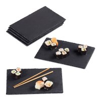 relaxdays Schieferplatten anthrazit 30,0 x 20,0 cm, 6 St.