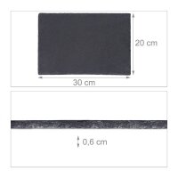 relaxdays Schieferplatten anthrazit 30,0 x 20,0 cm, 6 St.