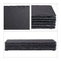 relaxdays Schieferplatten anthrazit 30,0 x 20,0 cm, 6 St.
