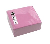 PROnappe Servietten rosa 2-lagig 20,0 x 20,0 cm, 50 St.