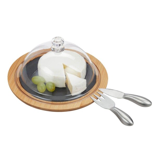 relaxdays Käse-Set braun Ø 25,0 cm, 1 Set