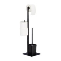 relaxdays WC-Garnitur schwarz Metall, 1 St.