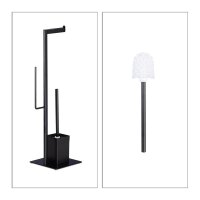 relaxdays WC-Garnitur schwarz Metall, 1 St.