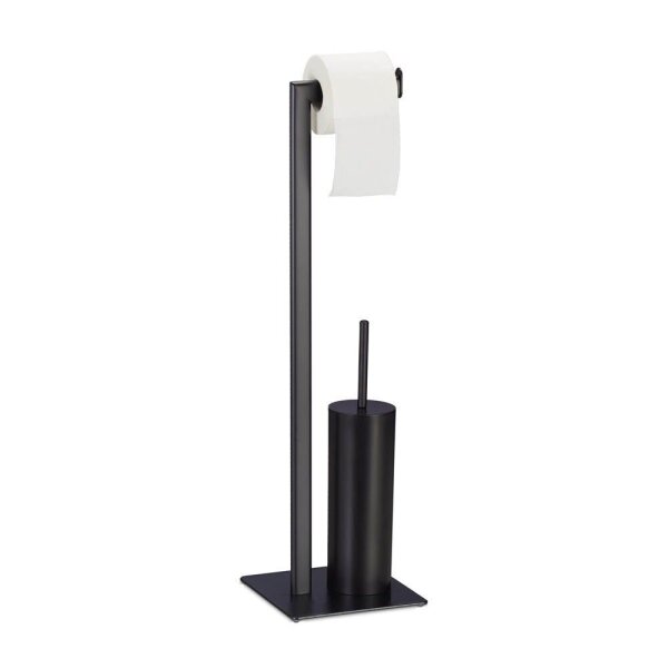 relaxdays WC-Garnitur schwarz Metall, 1 St.