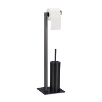 relaxdays WC-Garnitur schwarz Metall, 1 St.