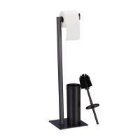 relaxdays WC-Garnitur schwarz Metall, 1 St.