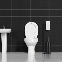 relaxdays WC-Garnitur schwarz Metall, 1 St.