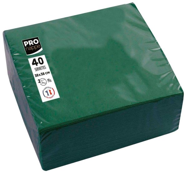 PROnappe Servietten tannengrün 2-lagig 38,0 x 38,0 cm, 40 St.