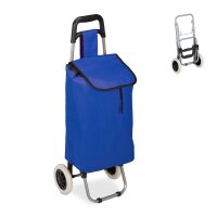 relaxdays Einkaufstrolley Aluminium blau 30,0 x 40,0 x...