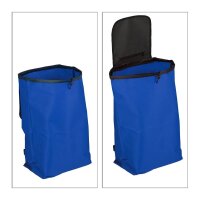 relaxdays Einkaufstrolley Aluminium blau 30,0 x 40,0 x 91,0 cm
