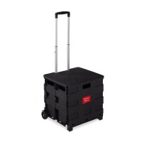 relaxdays Einkaufstrolley Kunststoff schwarz 45,0 x 38,0...