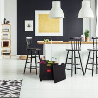 relaxdays Einkaufstrolley Kunststoff schwarz 45,0 x 38,0 x 99,0 cm
