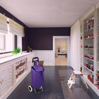 relaxdays Einkaufstrolley Aluminium lila 30,0 x 40,0 x...