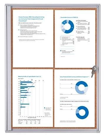 Showdown® Displays Schaukasten Economy XS Kork silber 4x DIN A4 49,1 x 2,6 x 65,5 cm, 1 St.