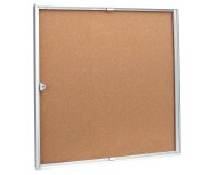 Showdown® Displays Schaukasten Economy XS Kork silber 6x DIN A4 71,1 x 2,6 x 65,5 cm, 1 St.