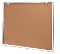 Showdown® Displays Schaukasten Economy XS Kork silber 9x DIN A4 71,1 x 2,6 x 96,3 cm, 1 St.