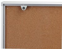 Showdown® Displays Schaukasten Economy XS Kork silber 9x DIN A4 71,1 x 2,6 x 96,3 cm, 1 St.