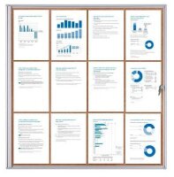 Showdown® Displays Schaukasten Economy XS Kork silber...