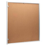 Showdown® Displays Schaukasten Economy XS Kork silber 12x DIN A4 93,1 x 2,6 x 96,3 cm, 1 St.