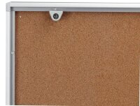 Showdown® Displays Schaukasten Economy XS Kork silber 12x DIN A4 93,1 x 2,6 x 96,3 cm, 1 St.